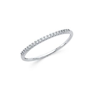 14 KT White Gold Cz Wedding Band